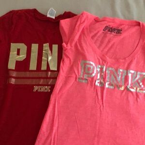 2 medium PINK t shirts